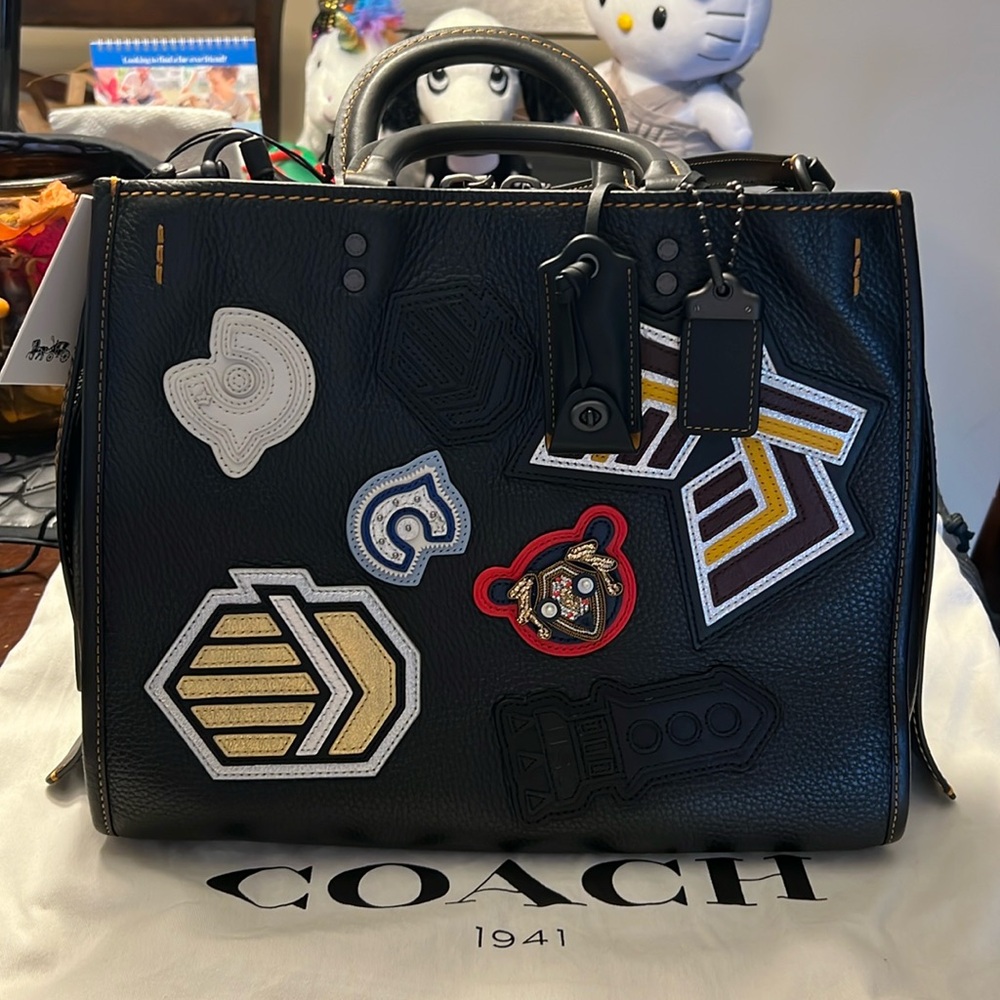 Coach Varsity Patch Rogue Bag in Pebble Leather